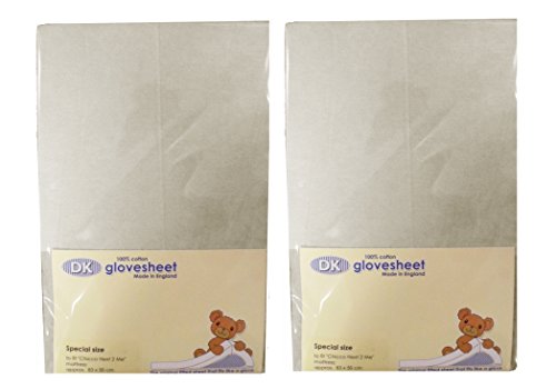 DK Glovesheets Two Fitted 83 x 50cm Crib Sheets 100% Combed Jersey Cotton - To Fit Chicco Next 2 Me Crib - DOVE GREY - TWO PACKS