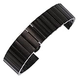 AUTULET Herren Edelstahl Uhrenarmband Schwarz 22mm