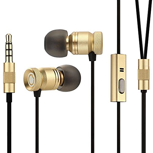GGMM Nightingale Auricolare In-Ear Stereo con Filo, Premium In-Ear Earphone Stereo Bass Headset Metallico , Cuffia isolamento acustico con Micro e Multifunzione Pulsante, 3.5mm Universale e il cavo 1 2 m per iPhone, Smartphone Android e Lettore MP3