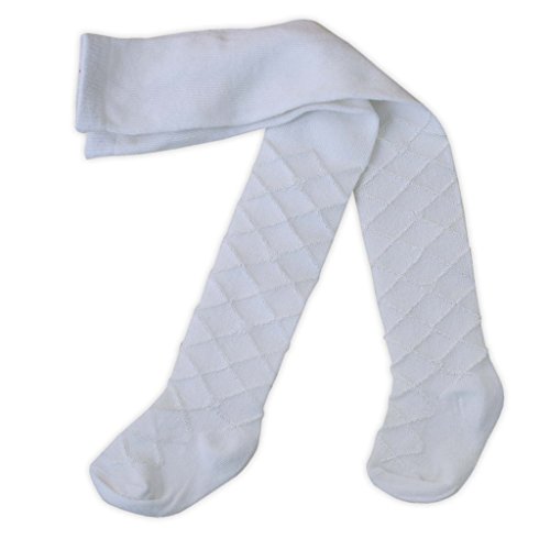 Baby Girls Tights with Diamond Pattern Pink White or Cream Newborn Various Sizes Infant Soft Touch