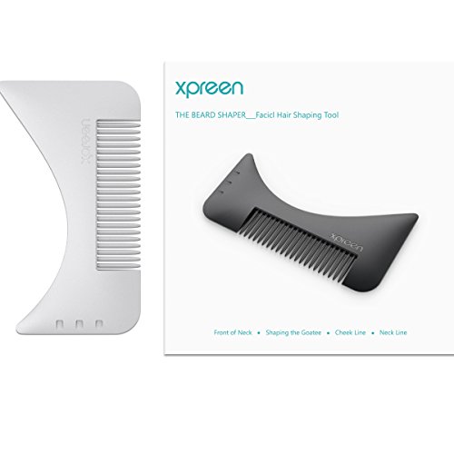 Bartkamm Schablone,Xpreen Multifunktions-Bart Gestaltung Werkzeug & Styling Trimmer Kamm f¨¹r Herren, Schnurrbart Kiefer Linie Styling und Schablone Vorlage Kamm B¨¹rste Werkzeug - 7