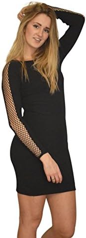 Ex Topshop Black Lace Sleeve Dress
