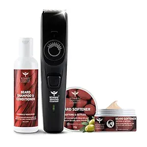 BSC Cordless Beard Trimmer for Men with free beard shampoo and beard softener | 20 length settings, Flash Charging, 2yr Warranty