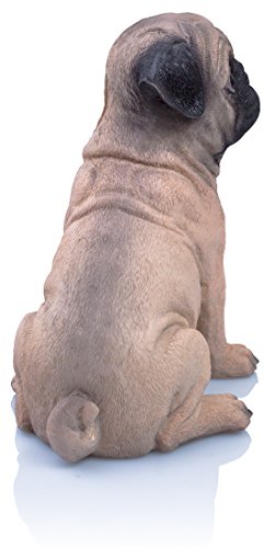 VENKON – Dekorative Spardose für alle Hundefreunde: „Banker auf vier Pfoten“ im sehr realistischen Mops Design – Höhe: ca. 20cm - 9