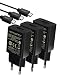 Produktbild HomeSpot Ladegerät & Micro USB Kabel Value Pack kompaktes Universal USB Ladegerät /Netzteil / 5V1A mit EU Stecker mit 2 Mete USB Kabel für Samsung Galaxy, LG und weitere USB Geräte (3er Pack)