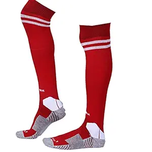 KD Willmax Sports Socks Football Stocking Dry Fast Elite Unisex Knee High Striped Sports Football/Soccer/Hockey Rugby Tube Socks for Men, Women, Boys & Girls