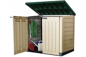Keter Plastic Storage Unit Box Garden Shed Outdoor Sheds For Wheelie Bins Tools Bikes Lawn Mowers Patio Shade Protect your Garden Equipment New And Improved Design Very Solid Construction
