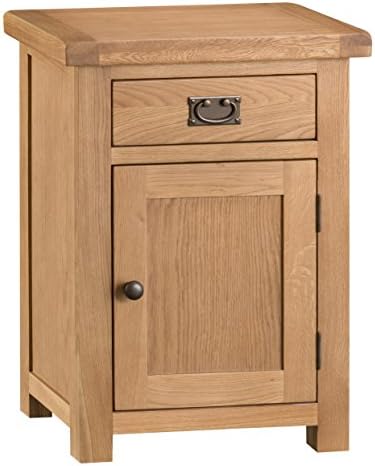 Chichester Oak 1 Drawer 1 Door Small Cabinet in Light Oak Finish | Wooden Side Table Storage