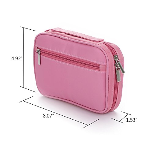 Hotrose Multifunktionale Kosmetiktäschche Reise Kosmetiktasche Make-up Tasche für Pinsel Aufbewahrung(Rosa, Small) - 5