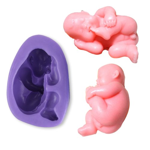 3er Baby Kinder Geburt Form Silikonform Ausstechformen Ausstecher Tortendeko Marzipan Fondant Seife Form - 4