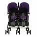 Obaby Apollo Black/Grey Twin Stroller and Black Footmuffs (Purple)