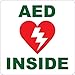 Produktbild 12,7 x 12,7 cm AED Innen Magnet Vinyl Business Tür Magnetverschluss Notfall Schild