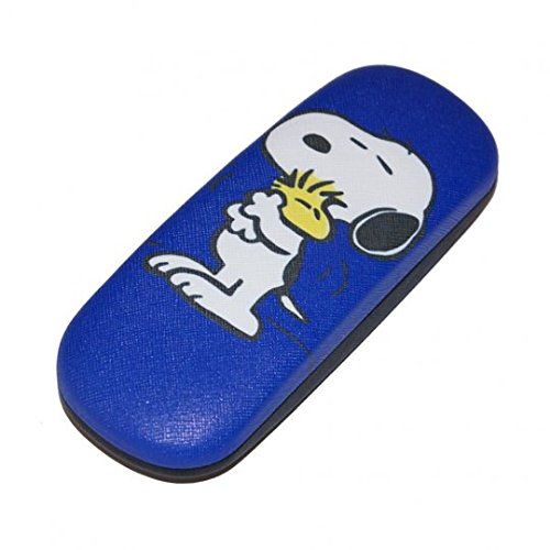 Preisvergleich Produktbild süßes Brillenetui für Kinder / Snoopy in blau / schwarz mit Metallscharnier