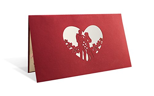 Hochzeitskarte Glückwunsch und Einladung, Edel, Elegant, originell, Geschenk, Mitbringsel Hochzeit, Glückwunschkarten, Hochzeitskarten mit Umschlag, Pop Up Karte, L10 - 2