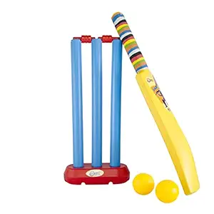 TYRUS ONE Random Color Junior Plastic Cricket Set with Stump,Ball and Bat Kit Cricket kit for Boys and Girls (Cricket Kit No. 2)