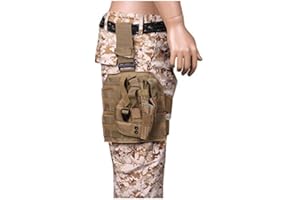 Gexgune Molle Holster Tactique Ajustable, Cuisse, Jambe, Cuisse, Jambe, PB 075, étui pour Pistolet pour Pistolet avec Poche pour Magazine (5 Couleurs en Option)