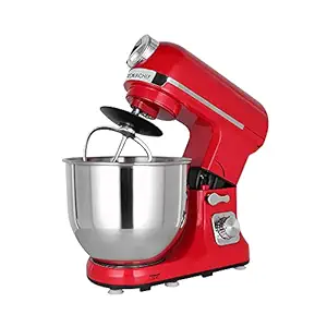 Wonderchef Crimson Edge Die-Cast Metal Stand Mixer, 5.7L Bowl, 6-Speed Setting, 1000W, Bakeware, Skid Resistant