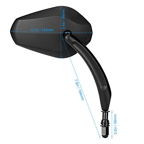 Lenkerendenspiegel Motorrad Spiegel E-geprüft Seitenspiegel Rückspiegel Kompatibel mit Sportster XL 883 Softail Dyna 1200 - 2