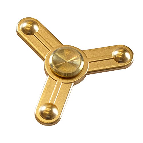 Haehne Tri Fidget Hand Spinner Toy, Metal Material Stress Reducer High Speed Ceramic Bearing Finger Toy - Perfect for ADD / ADHD / Anxiety / Autism & Stress Relief, Office Desk Gadget (Gold) Haehne Tri Fidget Hand Spinner Toy, Metal Material Stress Reducer High Speed Ceramic Bearing Finger Toy - Perfect for ADD / ADHD / Anxiety / Autism & Stress Relief, Office Desk Gadget (Gold)