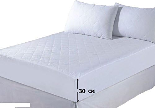 New White Microfibre Luxury Quilted Mattress Protector Cover Fitted Extra Deep