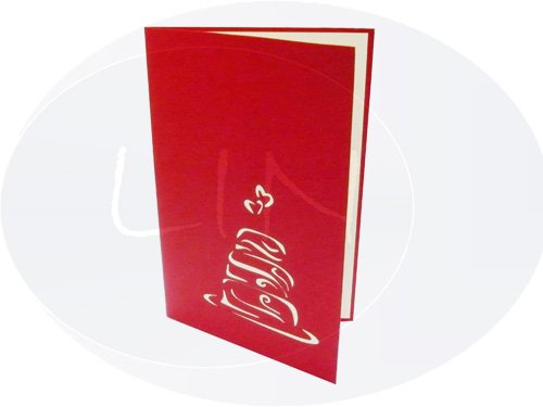LIN POP UP 3D Karte Hochzeitskarten Liebe Verliebt Valentinskarten Herzpaar (Nr.75) - 2
