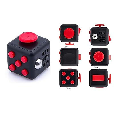 SHOPINNOV Fidget cube anti-stress modele noir rouge