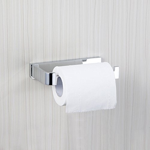 Fuloon Toilettenpapierhalter Badezimmer Papierhalter Chrom-Finish Wandmontierte Toilet Paper Holder Toilettenpapierrollenhalter - 2