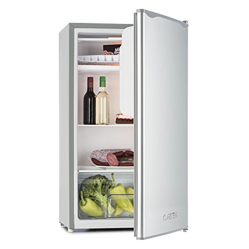 Klarstein Beerkeeper Ice Khlschrank Khl-Gefrierkombination (56 Liter Khlfach, 12 Liter Gefrierfach, 83 cm, Edelstahl, 3 Ablagen, Gemsefach) silber