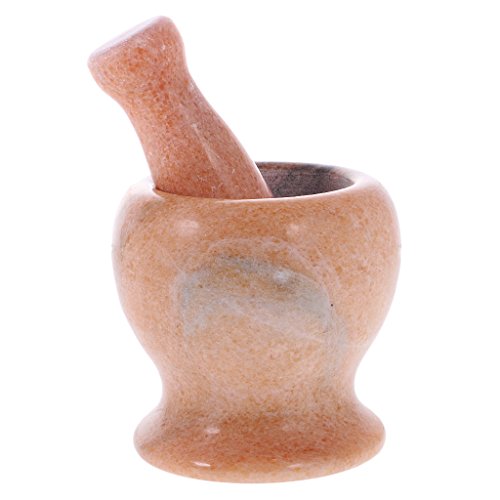 MagiDeal Marmor Mörsel und Stößel, Küche Gewürzmörser - Orange