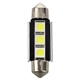 Color de la luz: Blanco Cikuso 2X SMD LED feston 39 mm CANBUS C5W 12V 3 Potencia SMD Placa de matricula y luz de Lectura - para BMW Serie 3 Serie 5 Serie 7 E34 E36 E38 E39 E46 E60 E90, Blanco