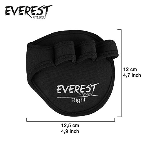 EVEREST FITNESS 1 Paar Profi-Griffpolster für Hanteltraining, Klimmzüge und Gewichtheben in schwarz | mit 2 Jahren Zufriedenheitsgarantie | Grip-Pads, Trainingshandschuhe, Grip-Polster, Hand-Guard, Palm-Protector, Handschoner - 3