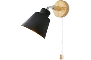 LZGS Go Swing Bands Applique murale avec prise Macaron Applique murale avec interrupteur E27 Type de lampe Bois Lampe de chevet pour salon et chambre Réglable Prise Applique murale 110/220v (Black)