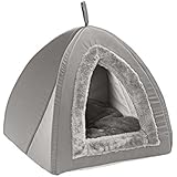 Dehner Katzen-Kuschelhöhle Findus, ca. 45 x 45 x 40 cm, Polyester, grau