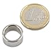 Produktbild Ringmagnet Ø 16,0 x 12,5 x 8,0 mm N42 Nickel - hält 950 g, Neodym Supermagnet Powermagnet Haftmagnet