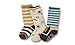 Baby Toddlers Kids Boys 3-pack STRIPE SUNNY BASEBALL SOCKS SET F (AGE 1 2 3 4 5 6 7) - Age 1 to 2