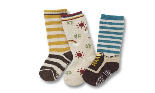 Baby Toddlers Kids Boys 3-pack STRIPE SUNNY BASEBALL SOCKS SET F (AGE 1 2 3 4 5 6 7) - Age 1 to 2