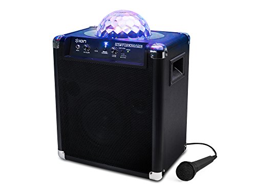 Preisvergleich Produktbild ION Audio Party Rocker Live / 50W Wireless Bluetooth Lautsprecher mit integrierter beat-synchroner LED Lichtshow Karaoke und Kontroll-App für iPad / iPhone / iPod Touch und Android Geräte