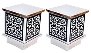 Genree Lazer Design Steel Gate and Garden Light for Outdoor (Silver; Pack of 2)