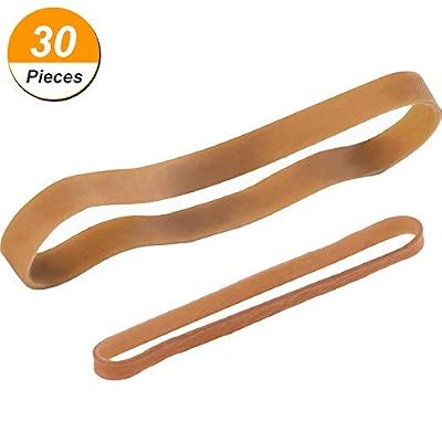 TecUnite 30 Pièces Bandes en Caoutchouc Bandes de Poubelle Set de Grandes Bandes Élastiques pour Fournitures de Bureau à Domicile, 100 par 5 mm, 160 par 10 mm, Jaune Foncé