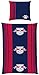 Produktbild RB Leipzig Bettwäsche Die roten Bullen rot blau 135 x 200cm + 80 x 80cm Rasen-Ballsport Leipzig Fan-Bettwäsche Fussball-Bettwäsche Leipzig Red Bull Arena Fußball Kinderbettwäsche deutsche Größe