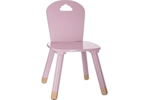 ATMOSPHERA CREATEUR D'INTERIEUR Childrens Wooden Chair-Pink Cloud, Wood, L. 28 x l. 50 x H. 28 cm