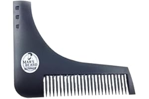 Man's Beard - Pochoir Guide à Barbe avec Peigne Intégré Pour Contour De La Barbe