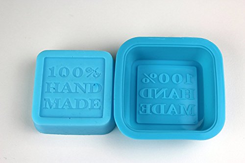 Unitedcovers / Silikonformen/ Motiv 100 % Handmade / zum Seifengiessen in blau /quadratische Seifenformen im 10-er Pack (10 Stück insgesamt/ Set) — Versand durch amazon aus Deutschland - 3