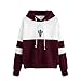 Produktbild Kapuzenpulli Kapuzenpullover Damen Print Hoodie Sweatshirt Winter Langarm Pullover Schwarz Tops Bluse LMMVP (Wein, S)