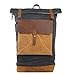 Produktbild Nasis Vintage retro Unisex groß Canvas Leder Rucksack Daypacks Campus College Camping Multifunktion 15 Zoll Laptop AL5078 (grau)