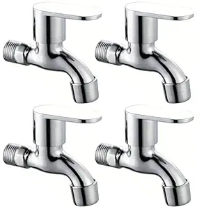 Drizzle SoloMini Bib Cock Bathroom Tap with Foam Flow Brass Chrome Plated (Standard Size) 4 Piece