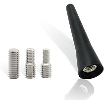 Antenne Voiture Courte 6.5cm VooGenzek - FM/AM Universelle Avec Vis M4/M5/M6, Noire