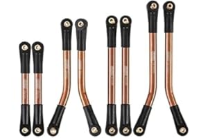 INJORA RC Links Set Liquidazione Elevata Accessories per SCX24 C10 JLU Bronco Base Camp Axial 1/24 RC Crawler Auto Upgrade Truing Parts 8 pz（Bronzo）