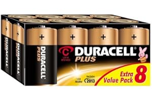 Duracell Plus Batteries C 8 Pack