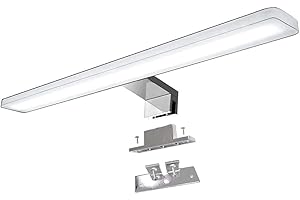 YIQAN Bad LED-Spiegelleuchte 30 cm, 8W 880 lm, 4000K Badbeleuchtung, IP44 LED Spiegel Lampe, verchromt, 3-in-1 Montage, 230V Bad-Spiegellicht